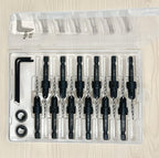 FTG USA 12 Pc #4 (7/64") Tapered Countersink Drill Bit Set with 2 Stops