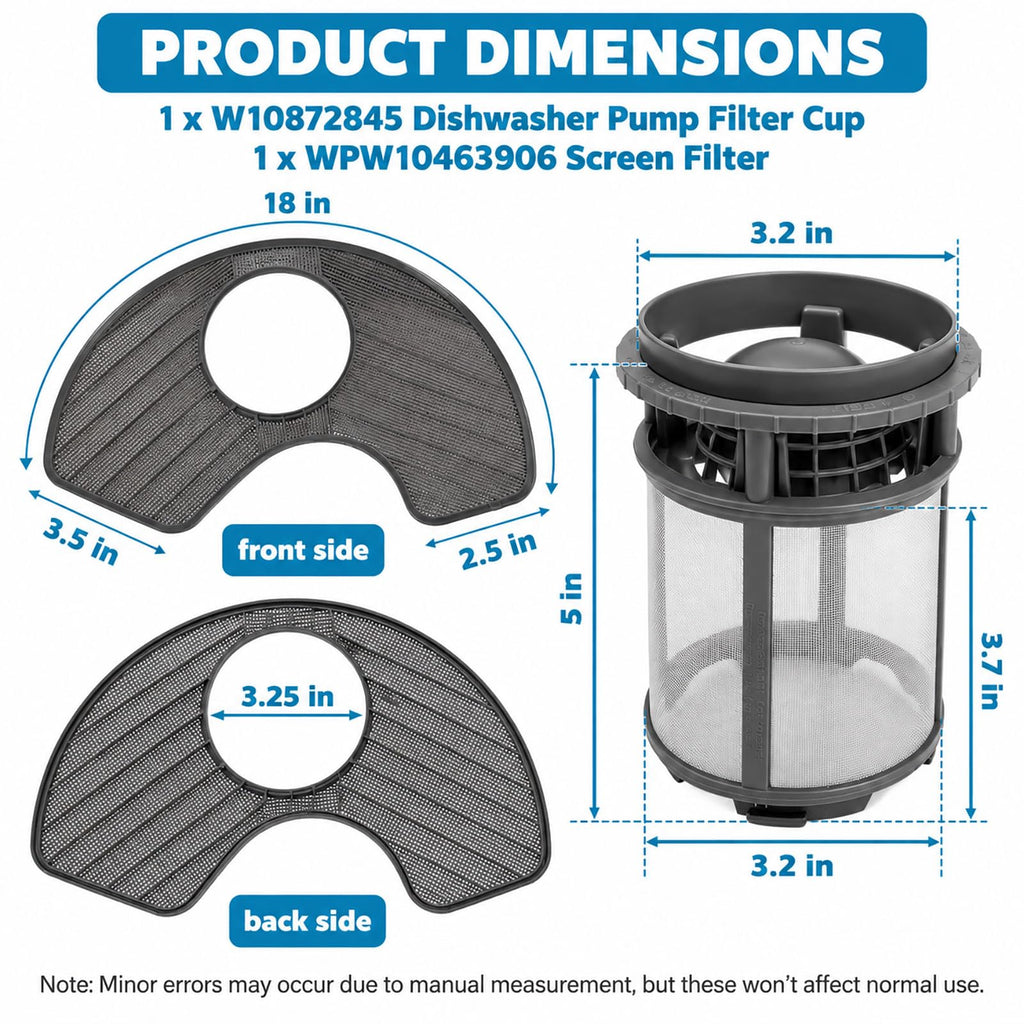 2 Pack Dishwasher Filter Replacement for Jenn-Air JDB8700AWP1