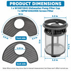2 Pack Dishwasher Filter Replacement for Jenn-Air JDB8700AWP1