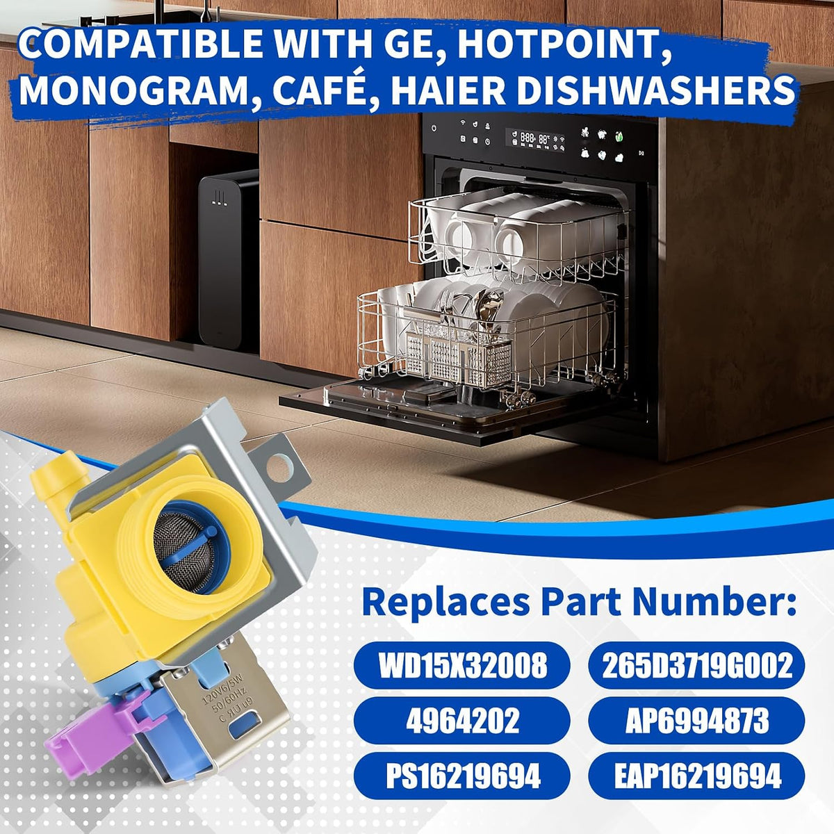 WD15X27703 Dishwasher Water Valve Assembly GE Hotpoint Dishwashers parts