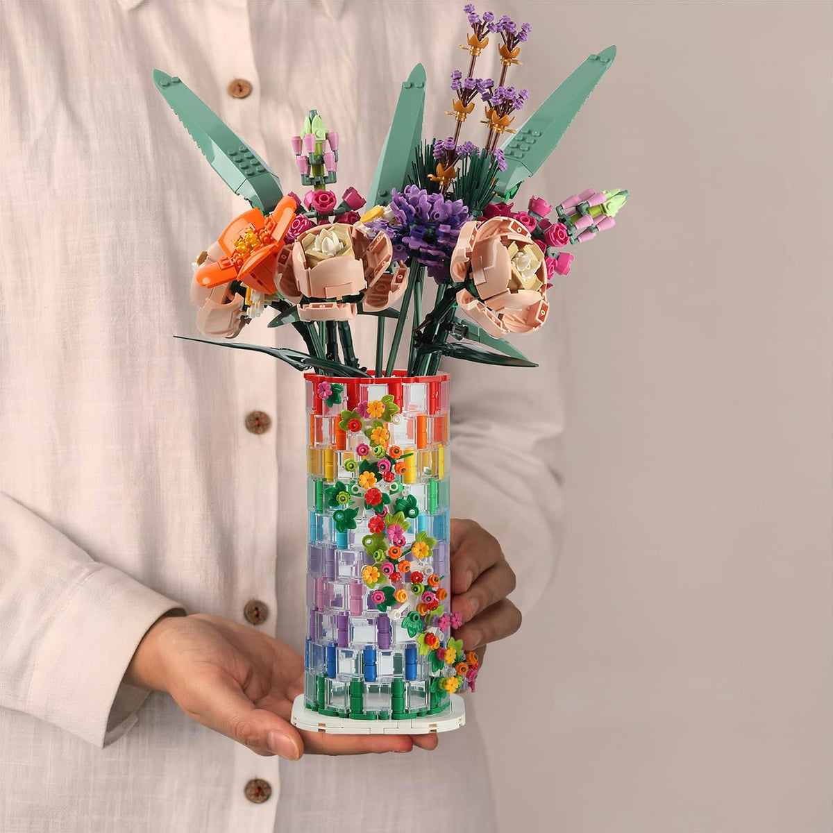 Transparent Vase Building Block Set, 499 PCS