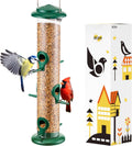 Metal Bird Feeders 6 Ports Hanging Wild Bird Seed Feeder for Mix Seed Blends, Seed Feeder, Sunflower Heart, Birdbath