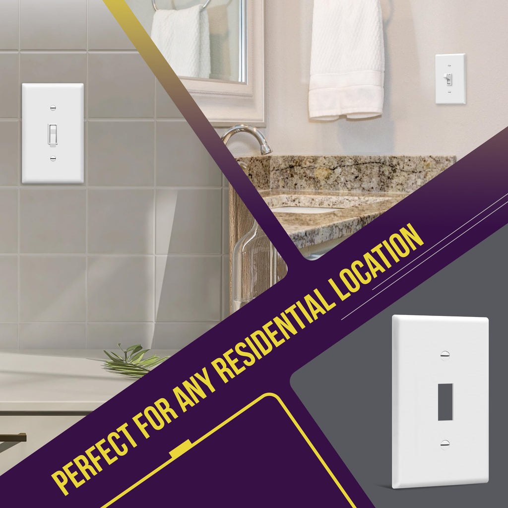 ENERLITES 5 Pack Light Switch Cover Plate for Toggle Wall Switch, White