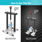 12PCS Bearing Puller Set, 5-ton Capacity Heavy Duty Flywheel Separator Tool, 2" and 3" Bar-Type Splitter Remove