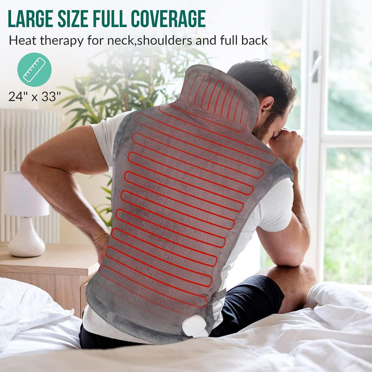 Large Heating Pad for Neck, Shoulders and Back, FSA Eligible, 24x33