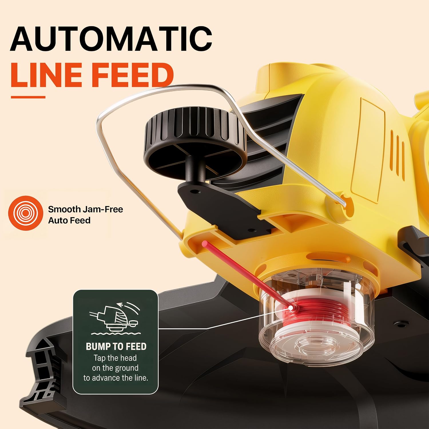 21V Cordless Weed Wacker,12 Inch String Trimmer with Auto Line Feed | Battery Powered Weed Eater with 2 x 2.0Ah