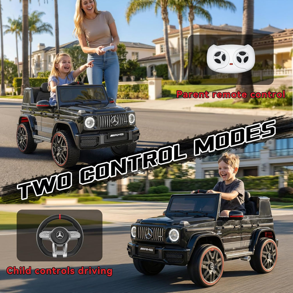 Mercedes-Benz G63 Kids Ride On Car, 12V Toddler Electric Car with Remote | Licensed Mercedes G Wagon, parental remote