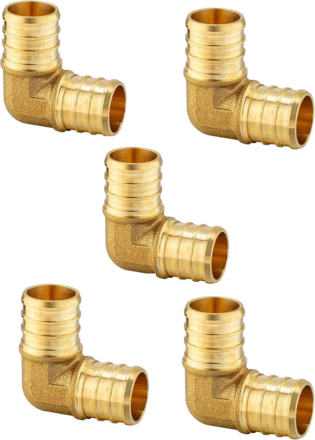 5PACK EFIELD 1-Inch Pex Elbow Barb Crimp Brass Fitting(PEX1807062-5)