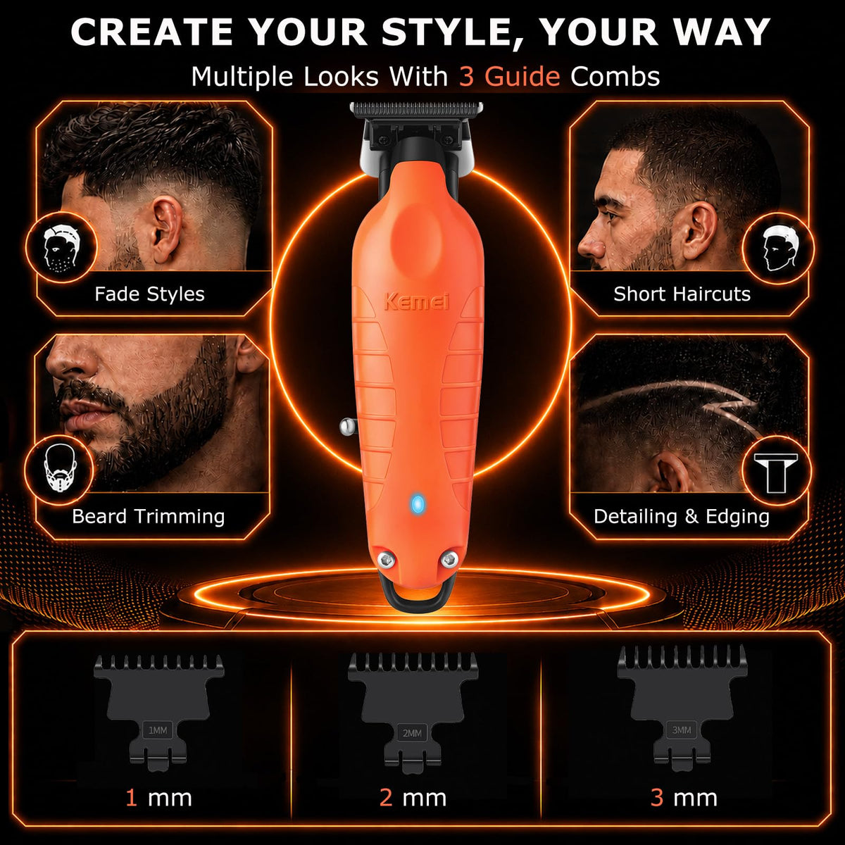 PG2299 Beard & Hair Trimmer for Men Zero Gapped Hair Clippers for Men