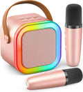 Mini Karaoke Machine, Portable Bluetooth Speaker & 2 Wireless Microphones | Karaoke Player Karaoke Microphone For