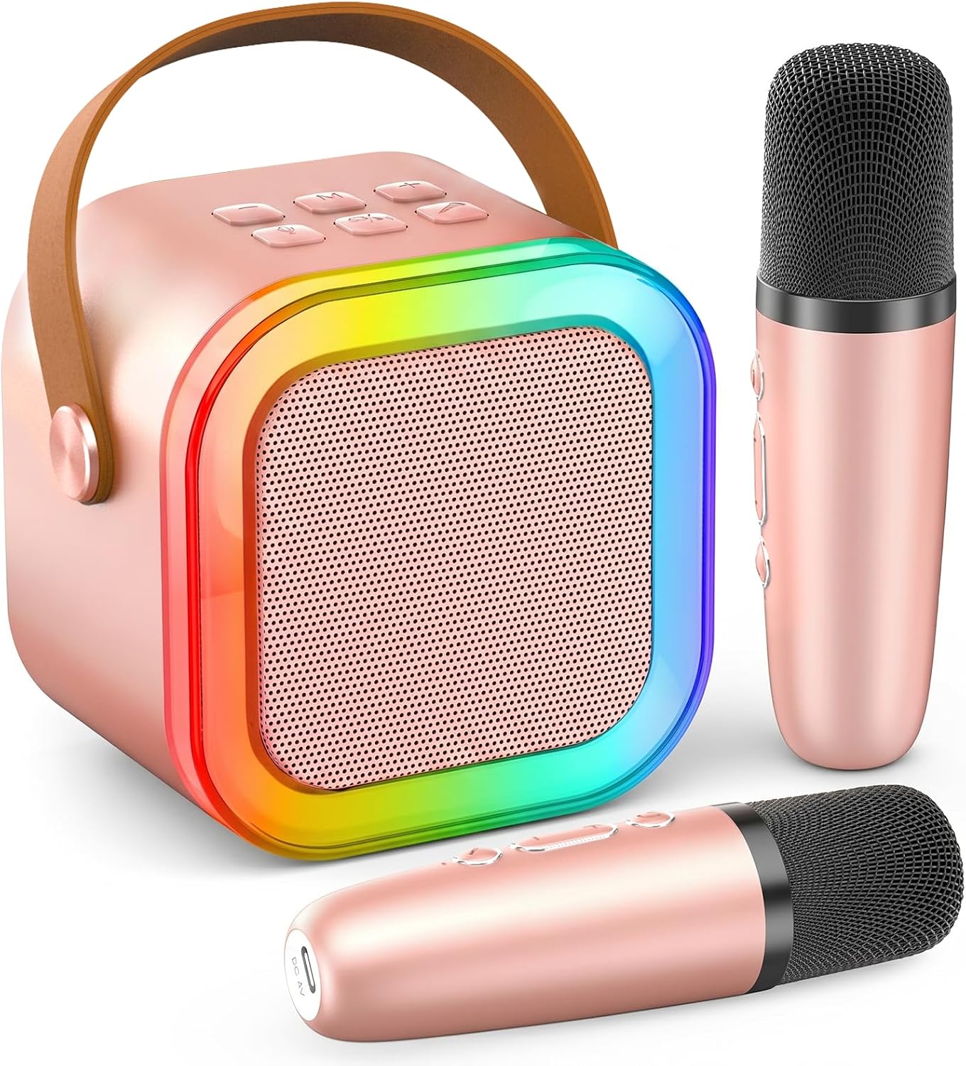 Mini Karaoke Machine, Portable Bluetooth Speaker & 2 Wireless Microphones | Karaoke Player Karaoke Microphone For