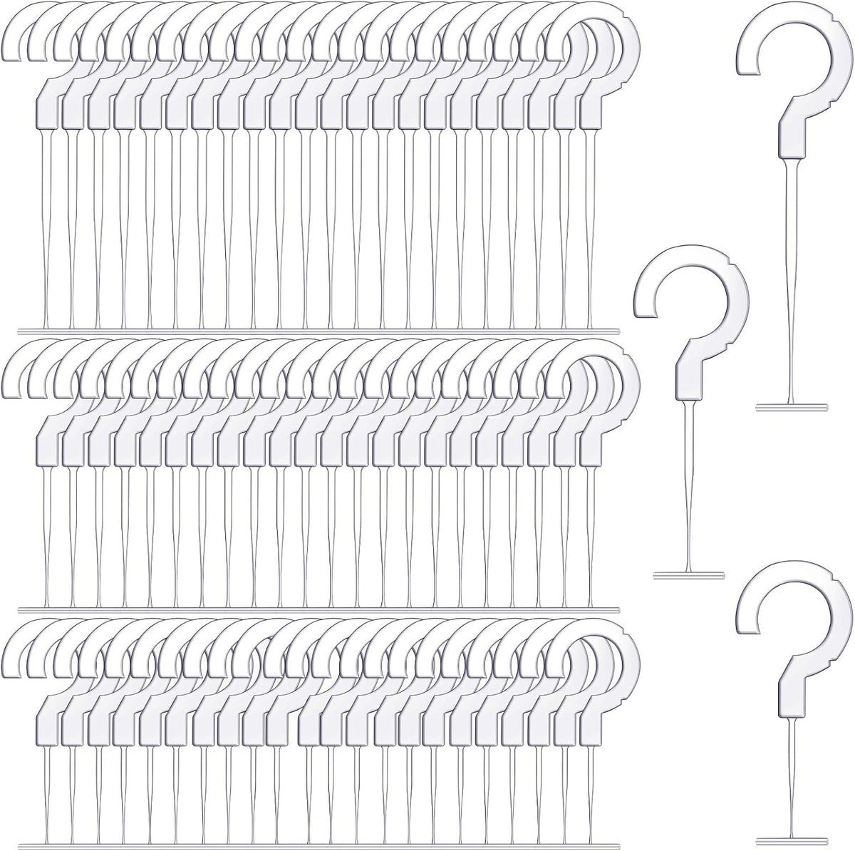 3000 Pieces Plastic J Hook Tag Fastener Bulk Tag Gun Refills, 3 Size
