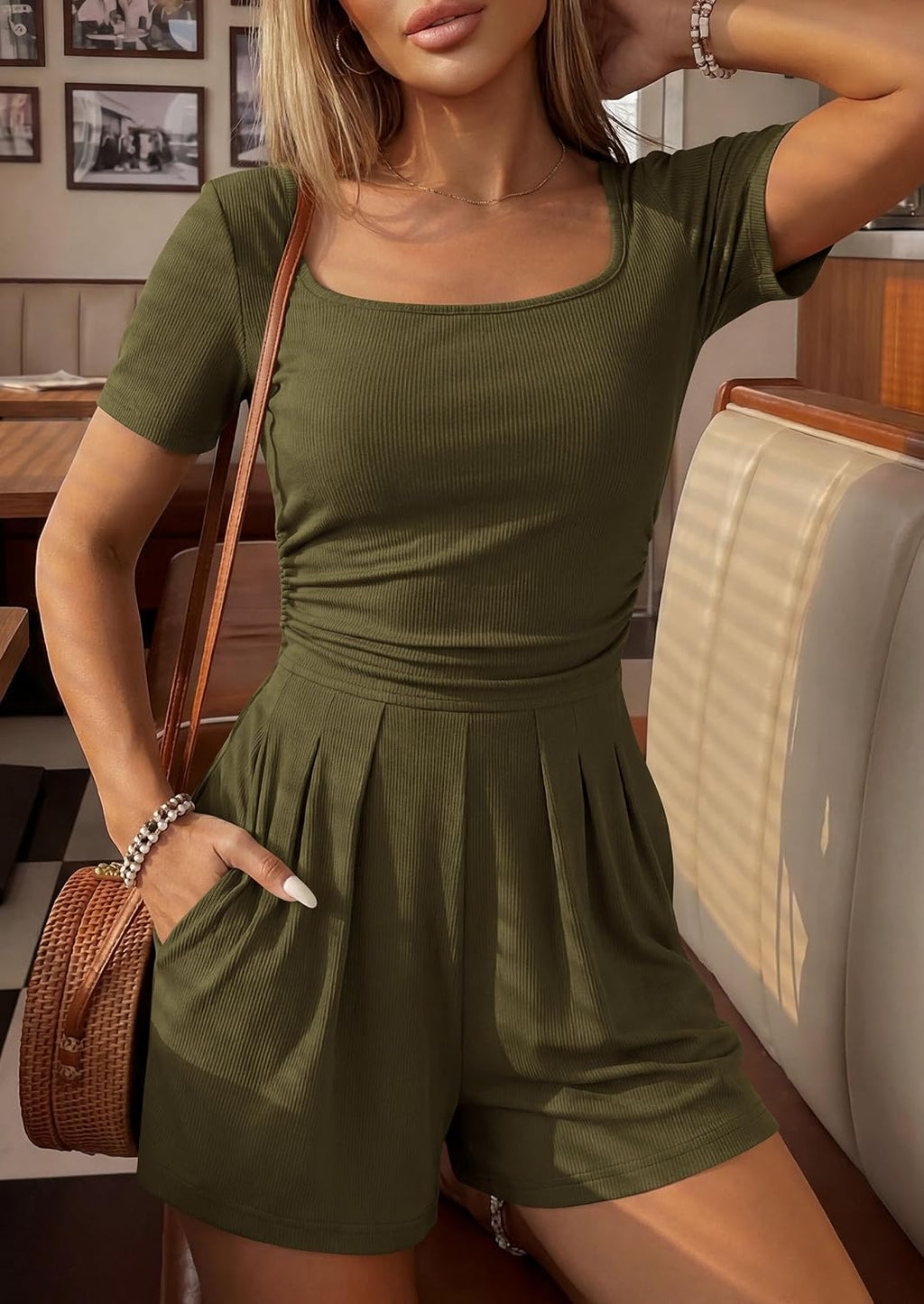 Womens One Piece Short Sleeve Rompers