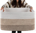 Large Blanket Basket, 22”x17”x12” Rectangle Woven Baskets, Nursery Blanket Storage Living Room, Toy Storage With