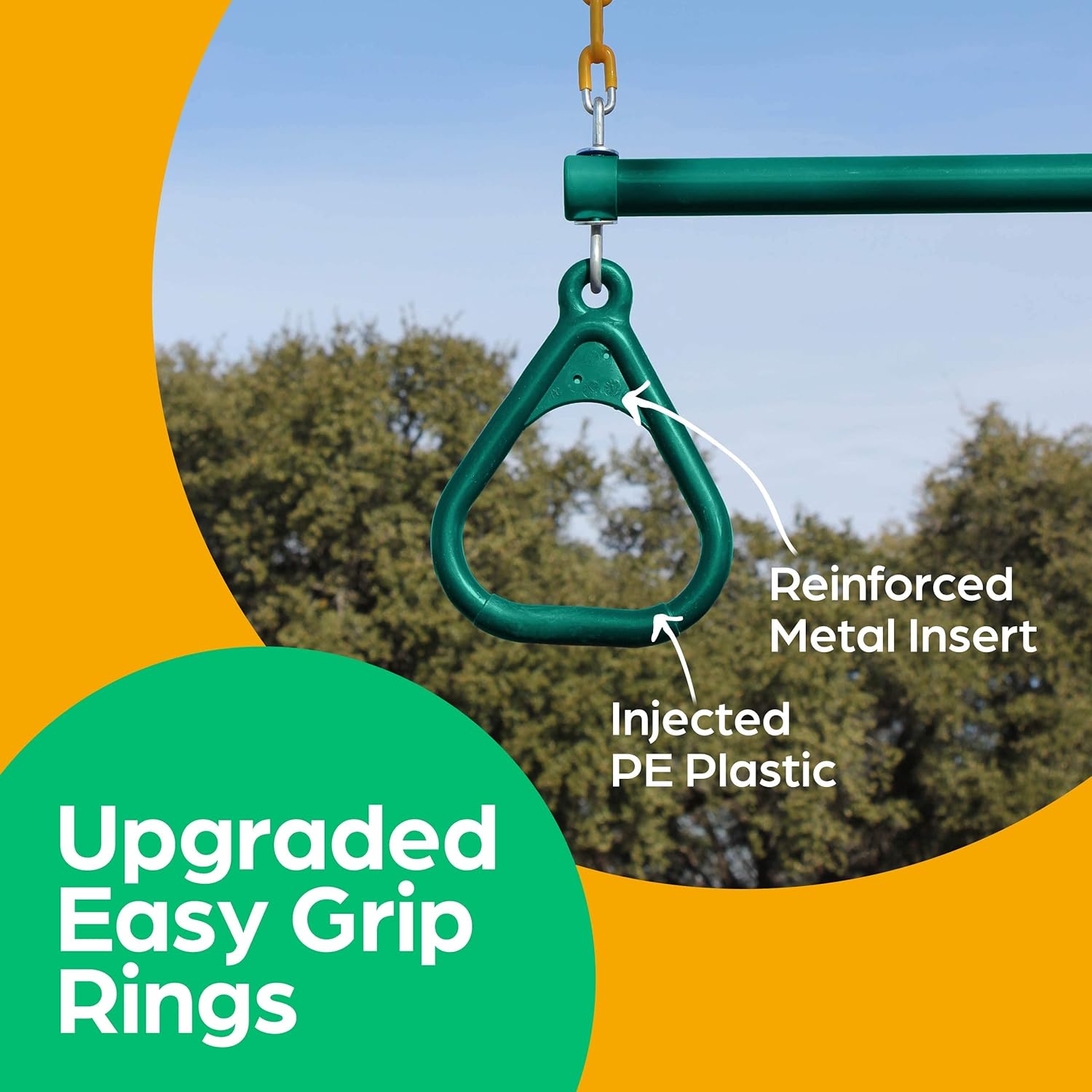 Swing Sets for Backyard, Monkey Bars & Swingset Accessories - Set Includes 18" Trapeze Swing Bar & 48" Heavy Duty