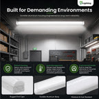 E2 LIGHTING 4ft LED Linear Shop Light, Emergency Battery Backup