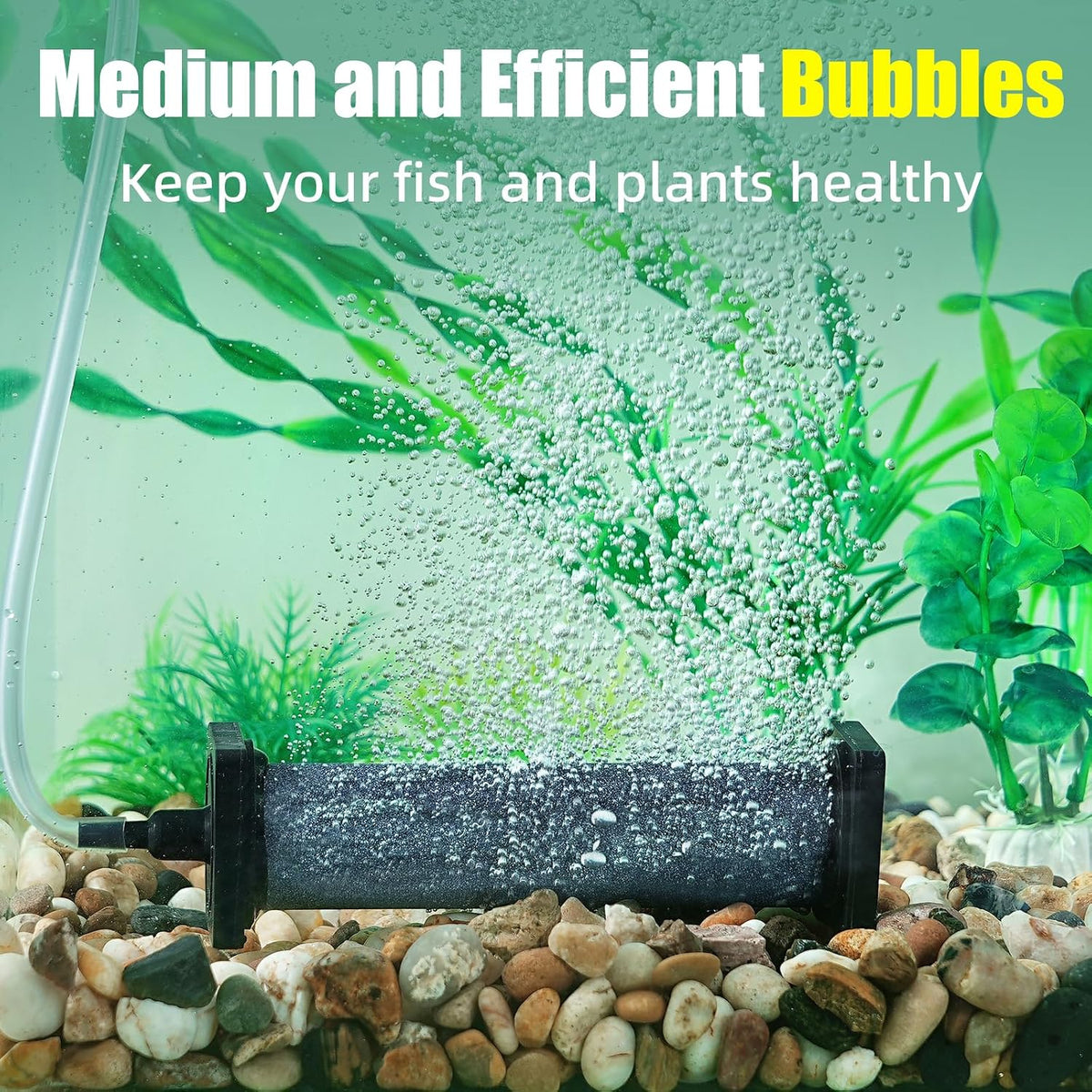 Aquarium 5 inch Air Stone Cylindrical 2 Pack, Large Airstone, Aerator Bubble Diffuser, Air Pump Accessories for