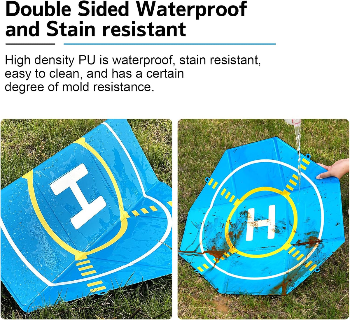Drone Landing Pad Portable Foldable with Night Vision,20in Double-Sided Waterproof Helipad for DJI Mavic 3/Mini