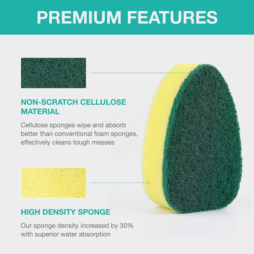 Dishwand Refills with Handle, 6Pcs Dish Wand Refill Replacement Sponge Head