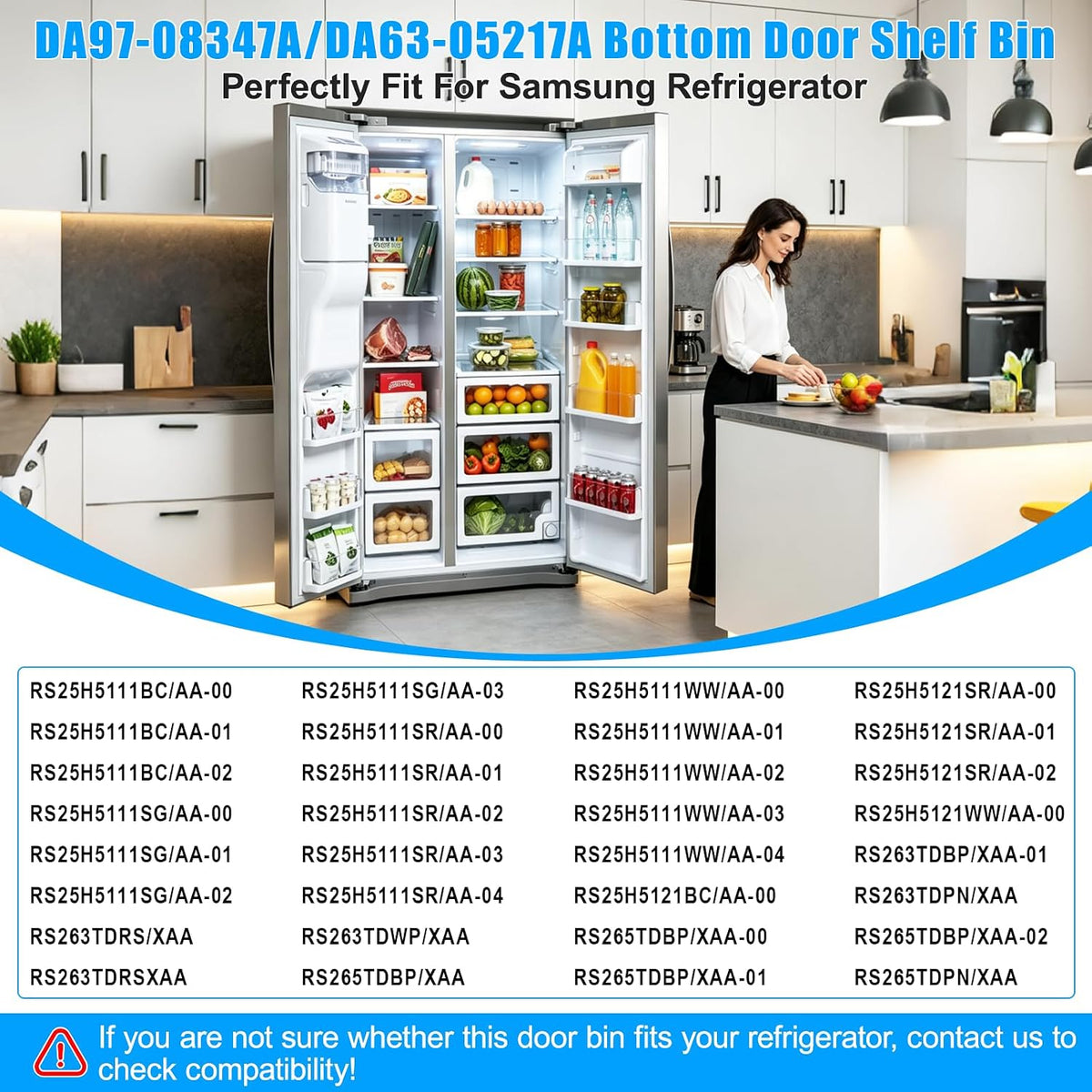 DA97-08347A RS265TDRS RS25H5111BC RS25H5111SR Refrigerator Door Shelf Bin