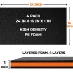 Tool Box Foam Organizer 24x16x1 inch 4Pack, Kaizen Sheets for Pro Tool Control, Custom Tool Shadow Inserts for Cases