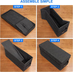 CD Case Holder with Handles and Lid – CD Storage Box with External Label Slots, Easy-to-Move Organizer Case for