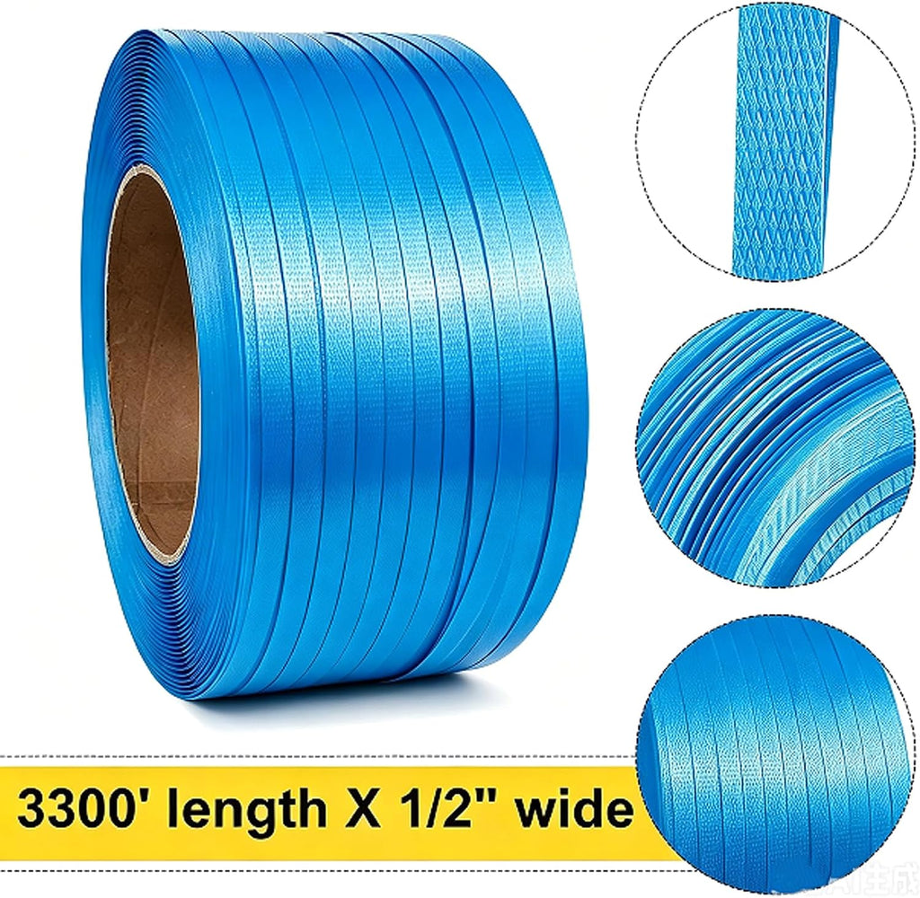 Heavy Duty Blue Polypropylene Strapping Roll 1/2" x 3300'