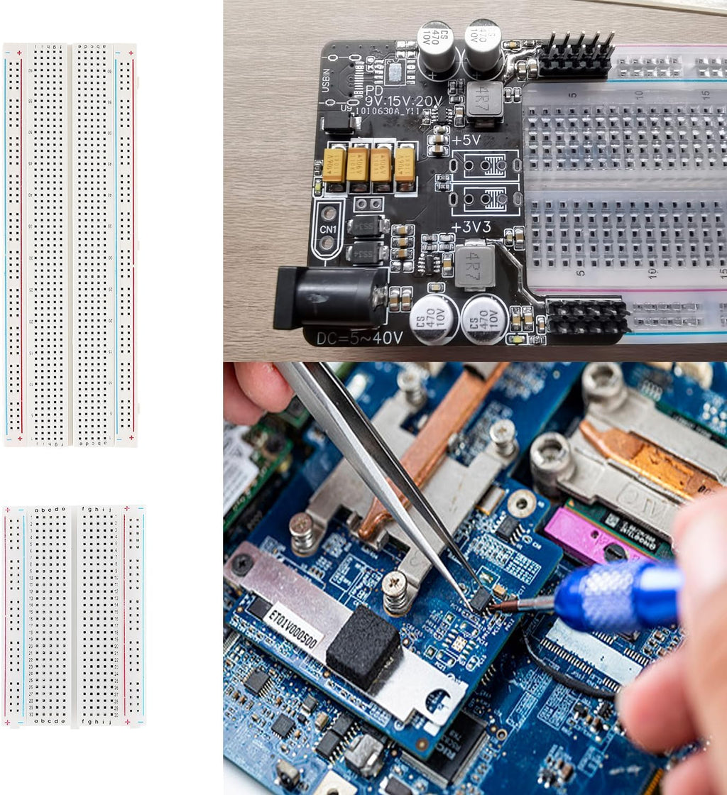 4PCS Breadboards Kit Include 2PCS 830 Point & 2PCS 400 Point Breadboard, Solderless Breadboards for Arduino Bread Boards Electronics for Circuits Projects Prototype Board.
