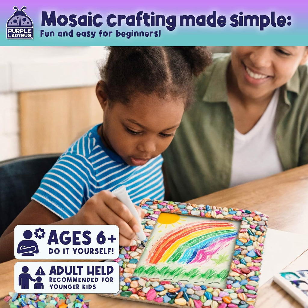 DIY Mosaic Photo Frame Crafts for Girls 8-12 6-8 - Great Gift for Teens Tweens, Fun Craft Kit for Kids & Girl