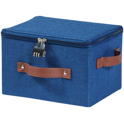 Lockable Storage Bins Box with Zipper Lid Combination Lock