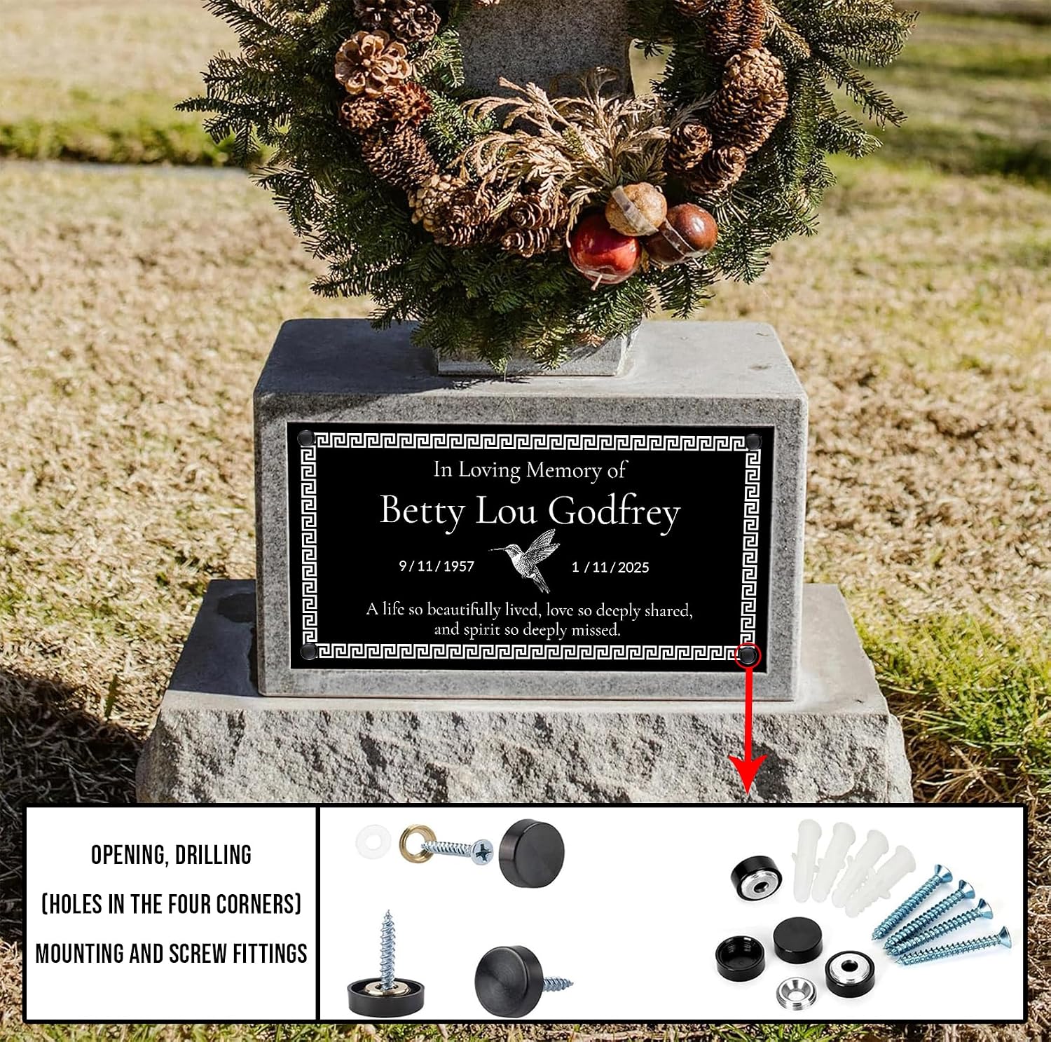 Personalized Memorial Stones for Loved Ones, Engraved Outdoor Memorial Plaques, Garden Memorial Stone, Tree Plaque