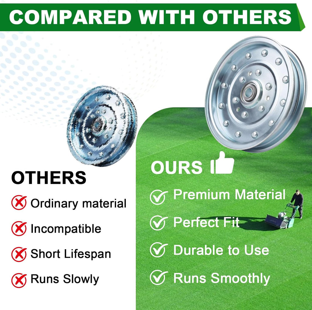 Flat Idler Pulley (5021976 5102831 5600184SM 5103800 5021976 5600184 5103800YP) Fits Ferris Snapper (3 Pack)