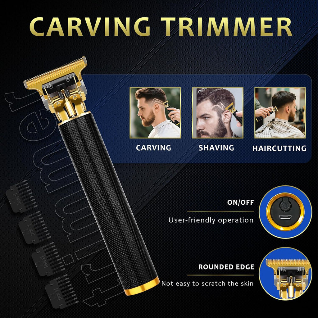 Hair Clippers for Men with LED Display, 4-Piece Cordless Grooming Kit with Hair Clipper, Beard Trimmer, Foil Shaver &