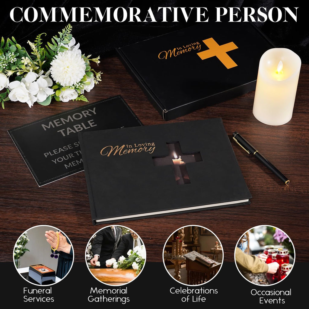 Funeral Guest Book for Memorial Service – in Loving Memory Guest Sign in Book, Celebration of Life Memorial Guest