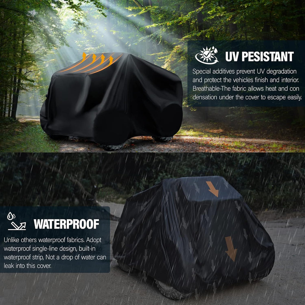 ATV Cover Waterproof, Heavy Duty Windproof Quad Covers, All Weather Protection 4 Wheeler Covers fit for Kawasaki