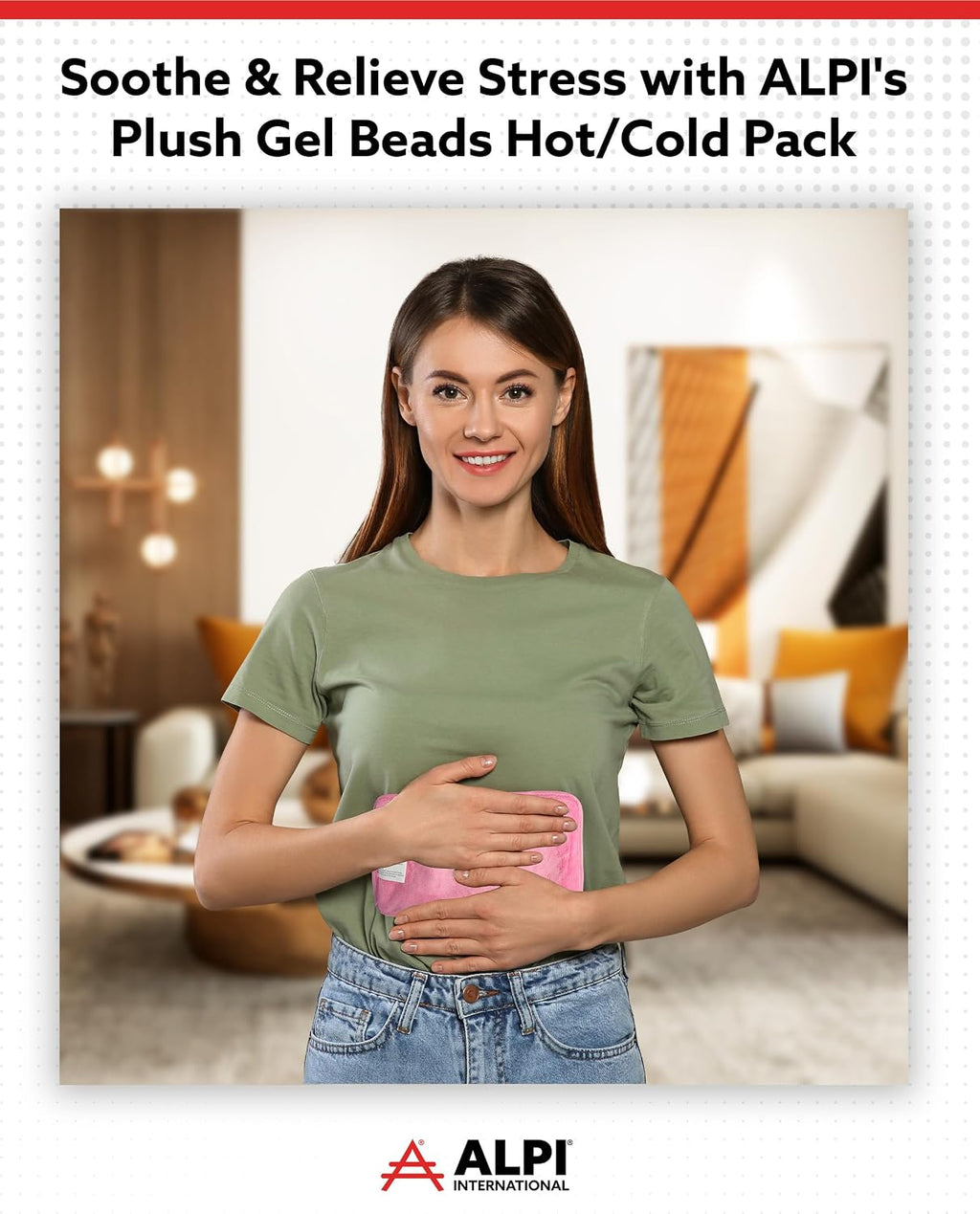 Rectangle Plush Gel Bead Ice Pack for Muscle Aches & Relaxation