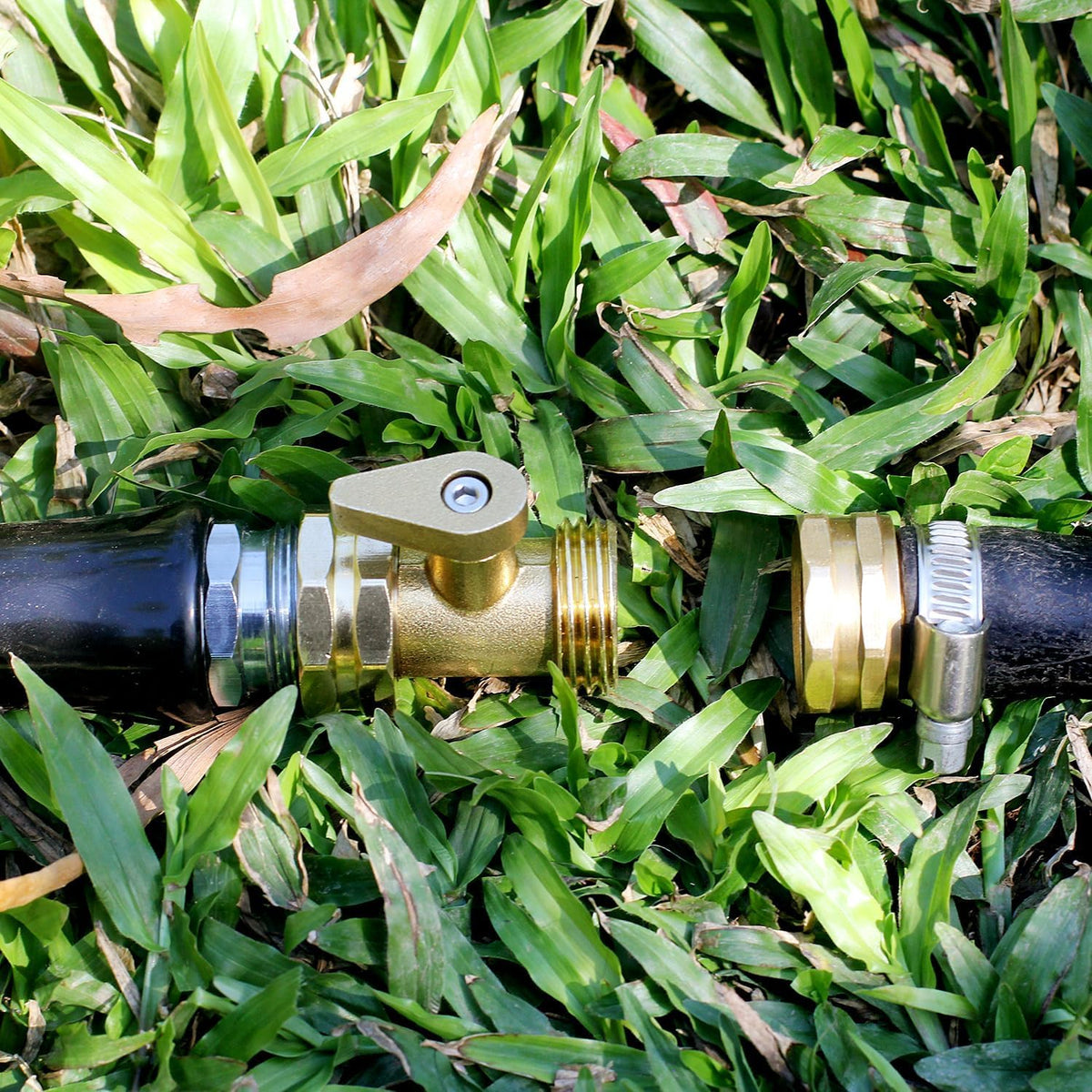 Garden hose shut off Valve- 3/4”Heavy Duty Brass Shut Off ball Valve Garden Hose Connector 2 Set