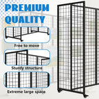 Grid Wall Panels, Grid Wall with Wheels,4x5.5Ft Gridwall Panel Display Stand,Sturdy Art Display Panels, Grid Display