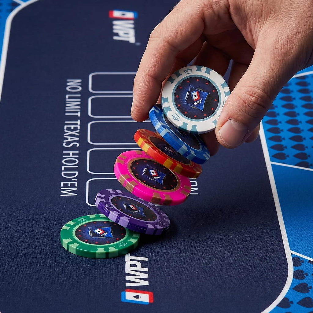 Official World Poker Tour Casino Grade 300‑Piece Poker Set with Aluminum Carry Case, 14g Premium Poker Chips, Cards