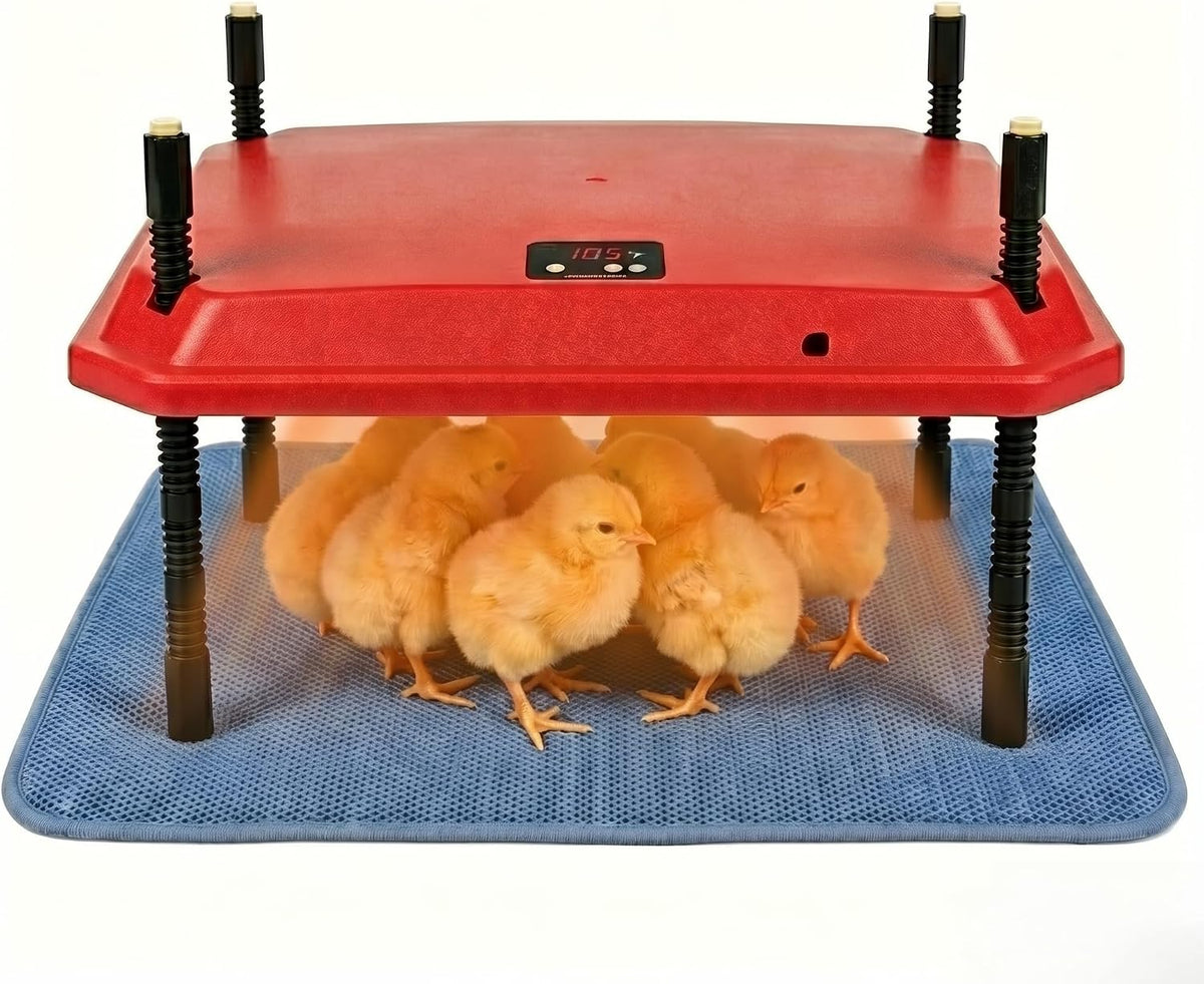 10"x10" Chick Brooder Heating Plate, Fire-Safe Adjustable Poultry Heater for Chicks & Ducklings