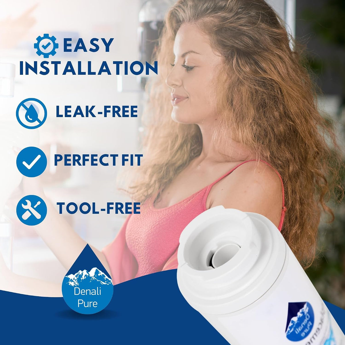 2-Pack Replacement for KitchenAid KFXS25RYBL1 Refrigerator Water Filter