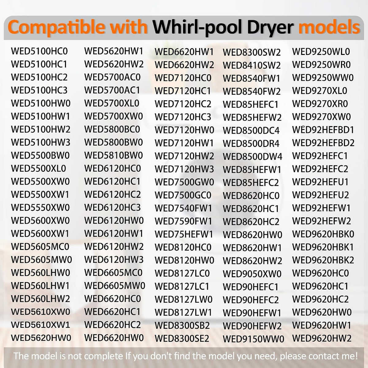 Dryer Heating Element Kit Fit for Whirl-pool Dryers WED5100HC0 WED5100HC1 WED5100HC2 WED5100HC3 WED5100HW0 WED5100HW1 WED5100HW2 WED5100HW3 WED5500BW0 WED5500XL0 WED5500XW0 WED5500XW1 WED5550XW0