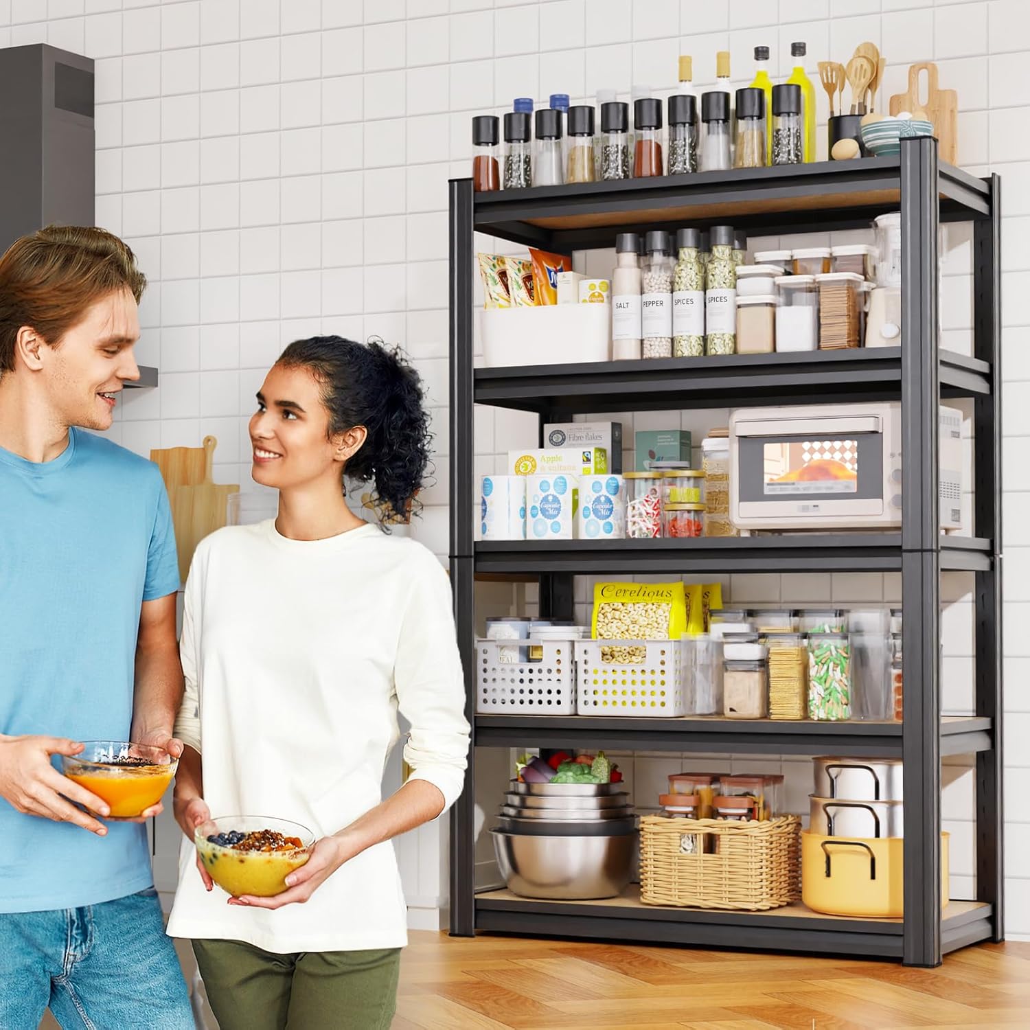 71.2" H Garage Shelving Heavy Duty Storage Shelves, Metal Adjustable Shelving Unit, Utility Garage Organizer Shelf