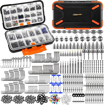 264/397pcs Fishing Accessories Kit, Organized Fishing Tackle Box with Tackle Included, Fishing Hooks, Fishing Weights