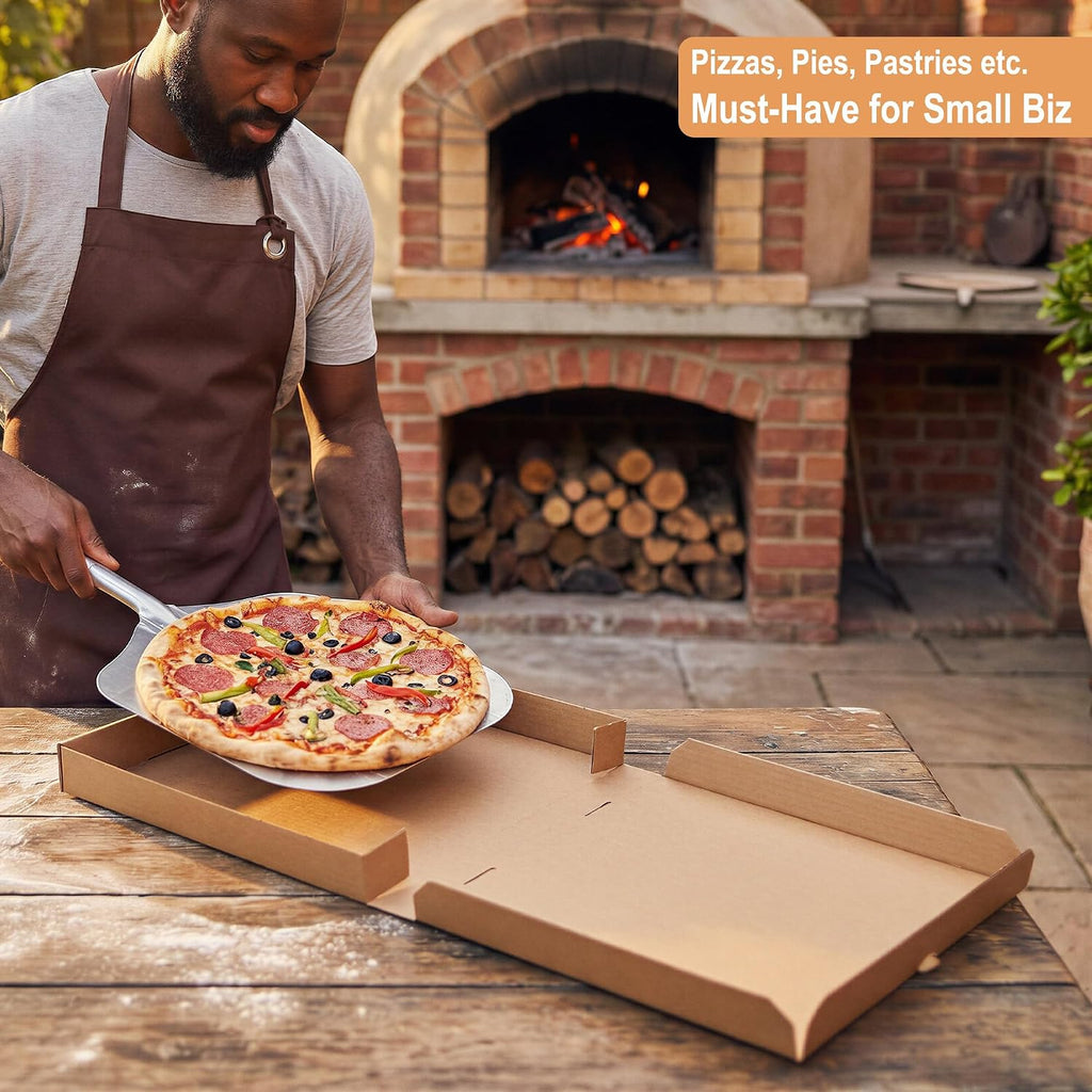 Pizza Boxes 12 x 12 x 1.75 Inches (25 Pack) | Kraft Corrugated Cardboard Pizza Boxes | Keep Your Pizzas & Baked Goods