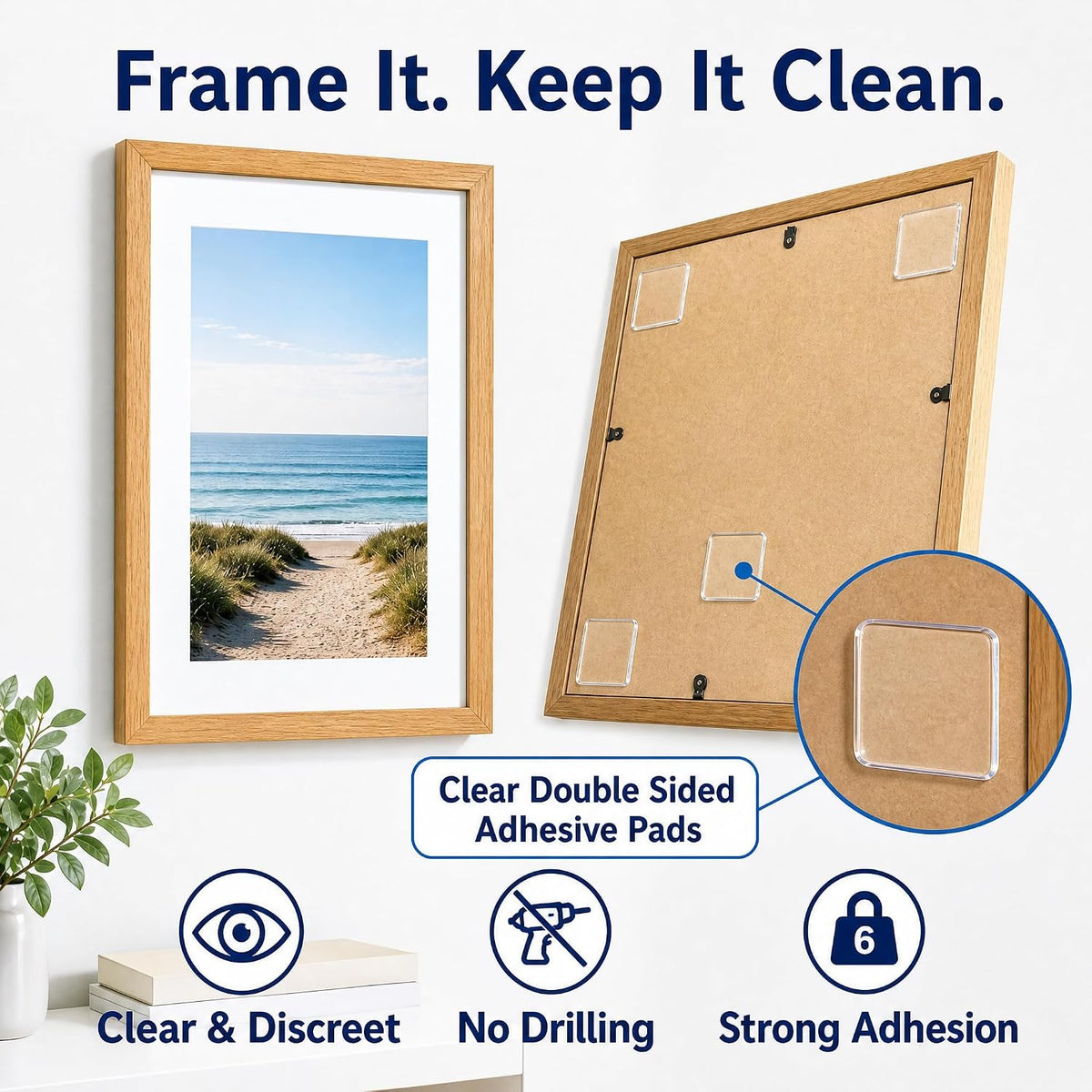 Heavy Duty Double Sided Mounting Square Tape Picture Hanging 10PCS