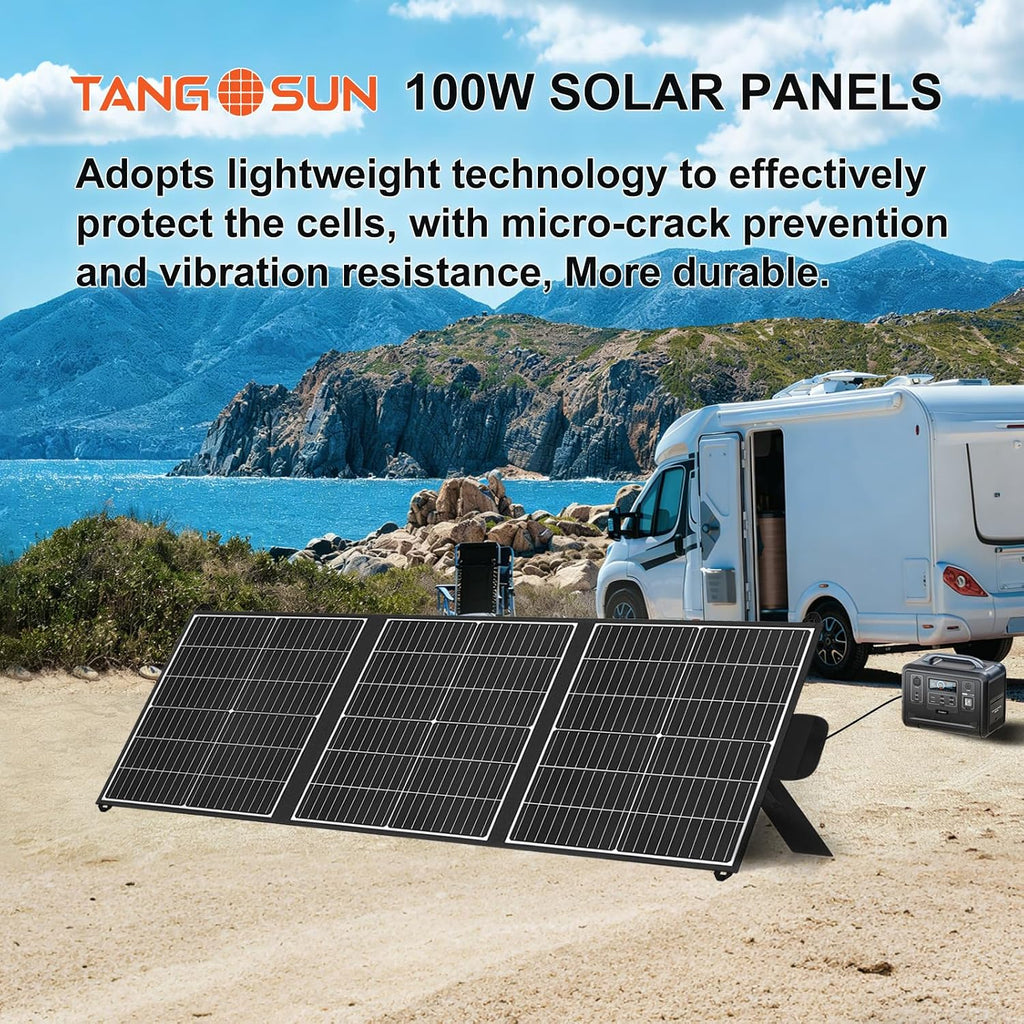 100W Solar Panel, Ultra-Light Portable Solar Panel, Mono 23.5% Efficiency | 20V Foldable Solar Charger for