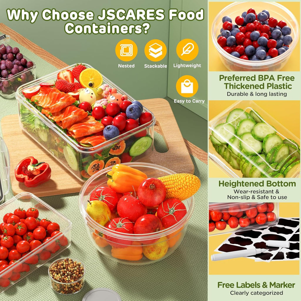 40 PCS Food Storage Containers with Lids Airtight (20 Lids &20 Containers) - Leakproof Meal-Prep Containers for