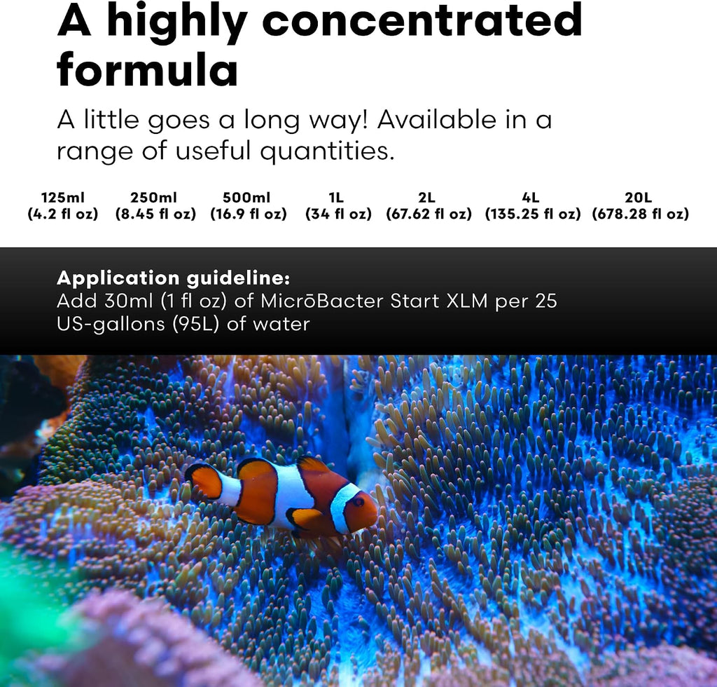 MicroBacter Start XLM - Concentrated Saltwater Nitrifying Bacteria - Quick Start Fish Tank Starter, Lift Microbe