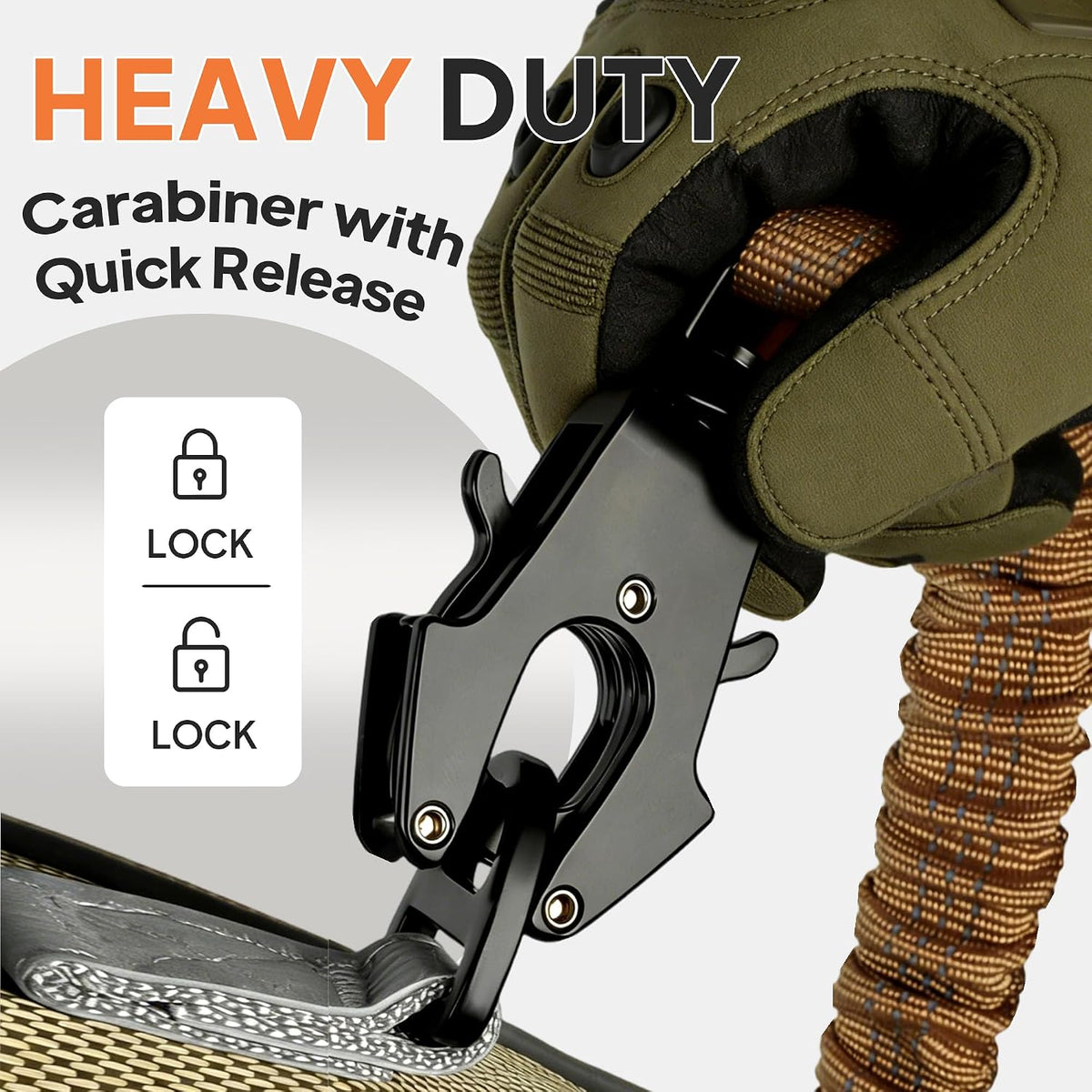 Heavy Duty Dog Leash for Large Dogs that Pull, 4-7FT Tactical Bungee Leash